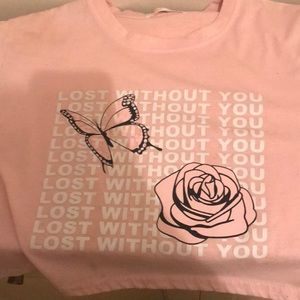 Pink and white lettering shirt